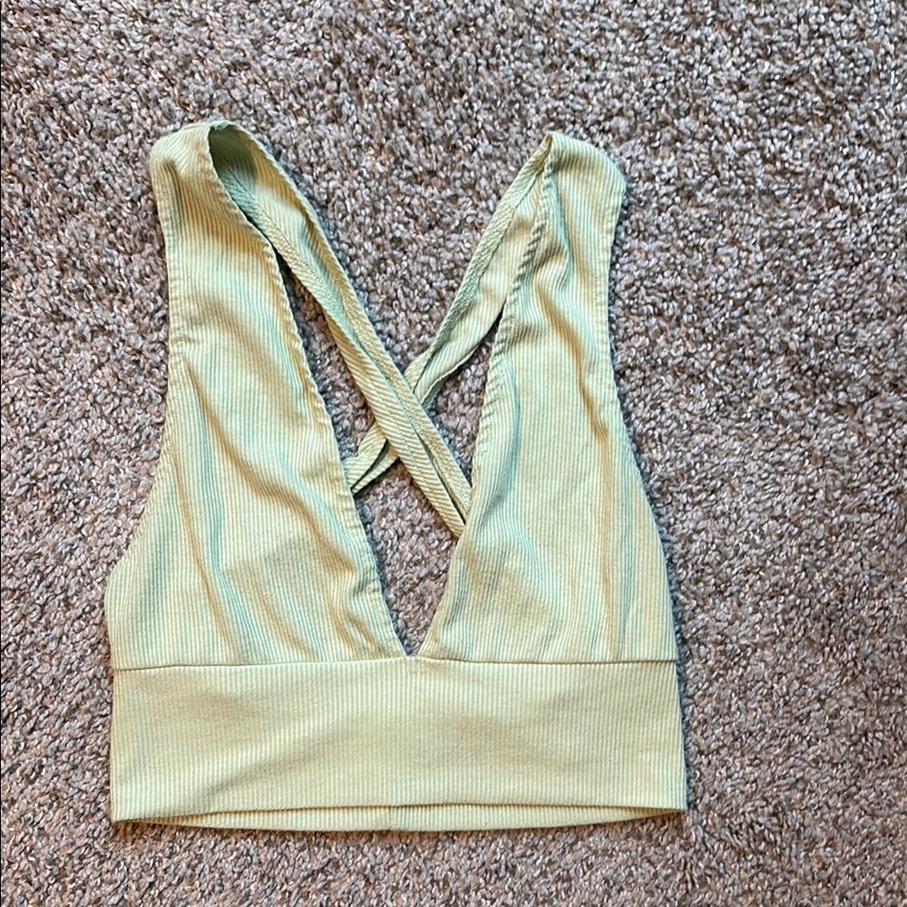 Mint Green Ribbed Women's Bralette
